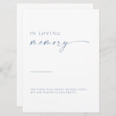 Modern script in Memory of the Sign | Blauw (Voorkant / Achterkant)