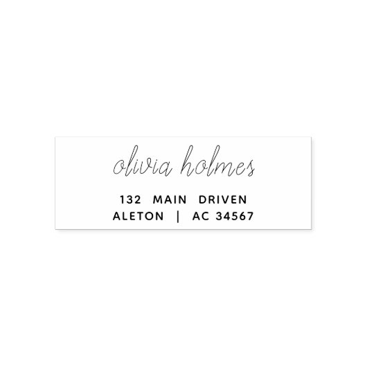 Modern script | informele gepersonaliseerde naam-a  zelfinktende stempel (Design)