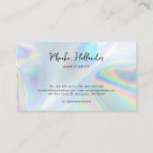 Modern Script Iridescent Business Klant Klantenkaartje (Achterkant)