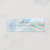 Modern Script Iridescent Salon Make-up Mini Visitekaartje (Achterkant)