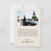Modern Script Ivory 3 Photo Collage Wedding Bedankkaart (Achterkant)