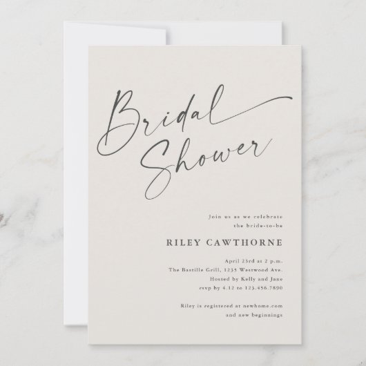 Modern Script Ivory Boho Vrijgezellenfeest Kaart (Voorkant)