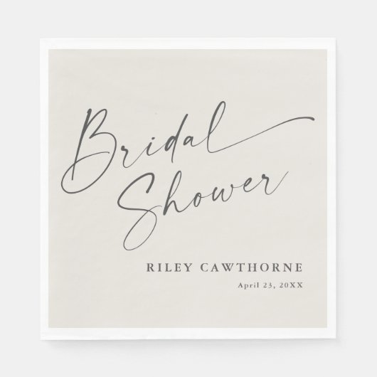 Modern Script Ivory Boho Vrijgezellenfeest Servet (Voorkant)