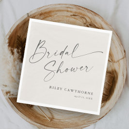 Modern Script Ivory Boho Vrijgezellenfeest Servet