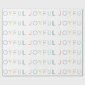Modern Script Joyful Pastel Holiday Wrapping Paper Cadeaupapier (Vlak)