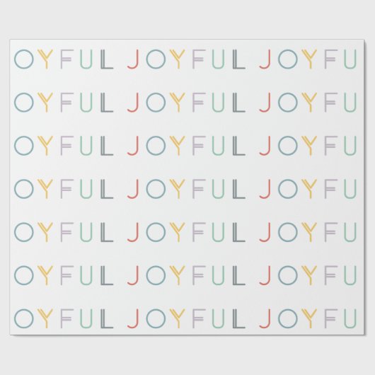 Modern Script Joyful Pastel Holiday Wrapping Paper Cadeaupapier (Vlak)