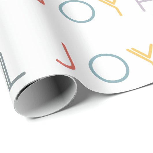 Modern Script Joyful Pastel Holiday Wrapping Paper Cadeaupapier (Rol Hoek)