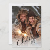 Modern Script juicht Gelukkig Nieuwjaar Foto Feestdagenkaart (Voorkant)