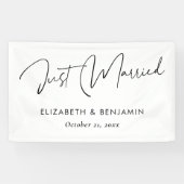 Modern script 'Just Married' Banner - gepersonalis (Horizontaal)