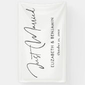 Modern script 'Just Married' Banner - gepersonalis (Verticaal)