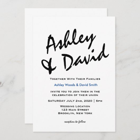 Modern script kaart (Voorkant / Achterkant)