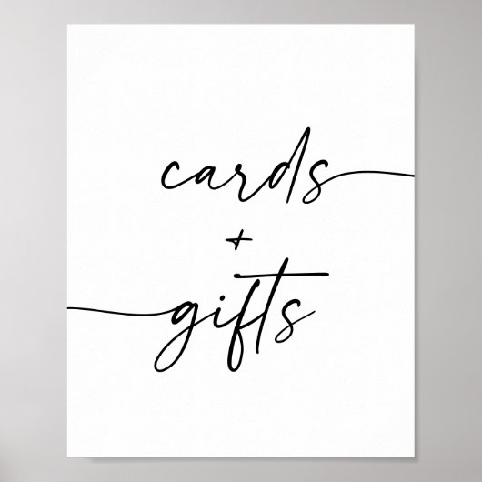 Modern Script Kaarten en geschenken Baby shower Si Poster (Voorkant)