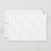 Modern script kalligrafie basis groene bruiloft RSVP kaartje (Achterkant)