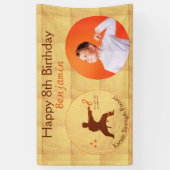 Modern Script Karate Martial Arts Kids Verjaardag Spandoek (Verticaal)