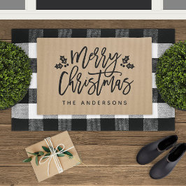 Modern script kerst aangepast deurmat
