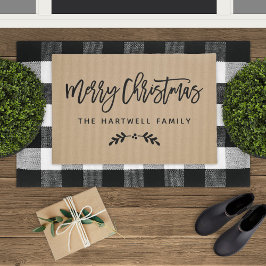 Modern script kerst aangepast deurmat