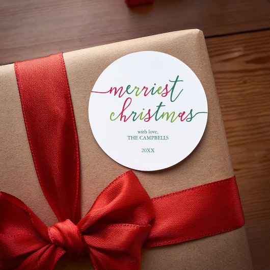 Modern script "Kerst van de Kerst" Ronde Sticker
