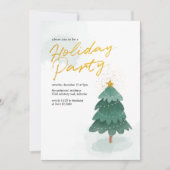 Modern Script Kerstboomfeest Kaart (Voorkant)