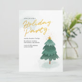 Modern Script Kerstboomfeest Kaart (Staand voorkant)