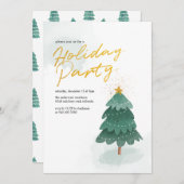 Modern Script Kerstboomfeest Kaart (Voorkant / Achterkant)