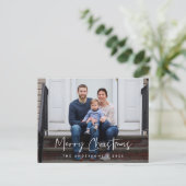 Modern script, kerstfamiliefoto groet briefkaart (Staand voorkant)