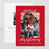 Modern Script Kerstmis Stijlvolle minimalistische  Feestdagenkaart (Voorkant / Achterkant)