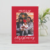 Modern Script Kerstmis Stijlvolle minimalistische  Feestdagenkaart (Staand voorkant)