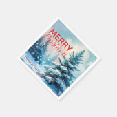 Modern script Kerstmis Xmas winter dennenboom voor Servet (Hoek)