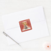 Modern script Kerstmis Xmas winter dennenboom voor Vierkante Sticker (Envelop)