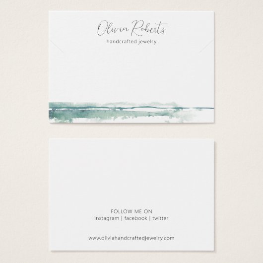 Modern Script Ketting Armband Display Kaart (Voorkant /achterkant)