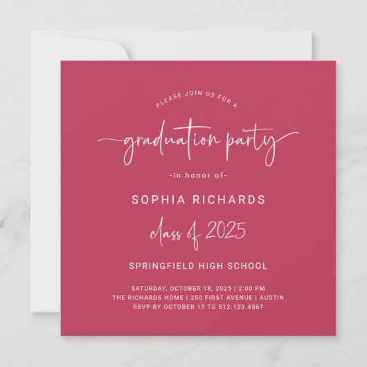 Modern script | Klasse 2023 Graduation Party Kaart (Voorkant)