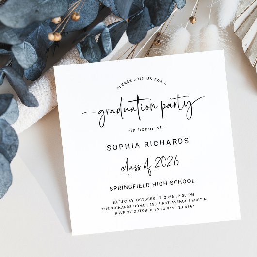 Modern script | Klasse van de 2025 Graduation Part Kaart