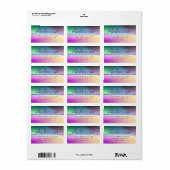 Modern Script Kleurrijk Ombré Retouradres Etiket (Full Sheet)