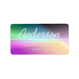 Modern Script Kleurrijk Ombre Retouradres Etiket