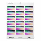 Modern Script Kleurrijk Ombre Retouradres Etiket (Full Sheet)