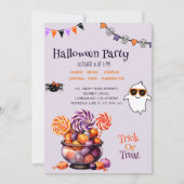 Modern Script Kleurrijk Snoep Kinder Halloween Par Kaart (Voorkant)