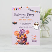 Modern Script Kleurrijk Snoep Kinder Halloween Par Kaart (Staand voorkant)