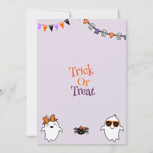 Modern Script Kleurrijk Snoep Kinder Halloween Par Kaart (Achterkant)