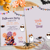 Modern Script Kleurrijk Snoep Kinder Halloween Par Kaart