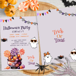Modern Script Kleurrijk Snoep Kinder Halloween Par Kaart