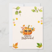 Modern Script Kleurrijke Pompoen Kind Halloween Pa Kaart (Achterkant)