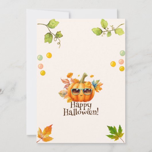 Modern Script Kleurrijke Pompoen Kind Halloween Pa Kaart (Achterkant)