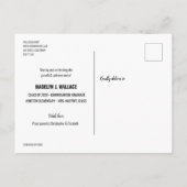 Modern Script Kleuterschool Meisje Afstuderen Foto Aankondigingskaart (Achterkant)