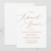 Modern script, koper, bruiloft-repetitie kaart (Voorkant / Achterkant)