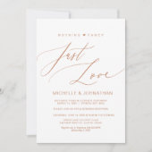 Modern script, koper, weddenschap-ontvangst kaart (Voorkant)