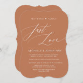 Modern script, koper, weddenschap-ontvangst kaart (Voorkant / Achterkant)