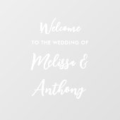 Modern Script Koppel Namen Bruiloft Welkom Raamsticker (Vel)