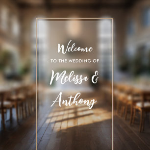 Modern Script Koppel Namen Bruiloft Welkom Raamsticker