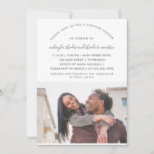 Modern Script Koppels Douchen Roos Roze Foto Kaart (Voorkant)