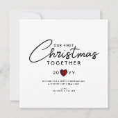 Modern Script Koppels Eerste Kerstmis Feestdagenkaart (Voorkant)